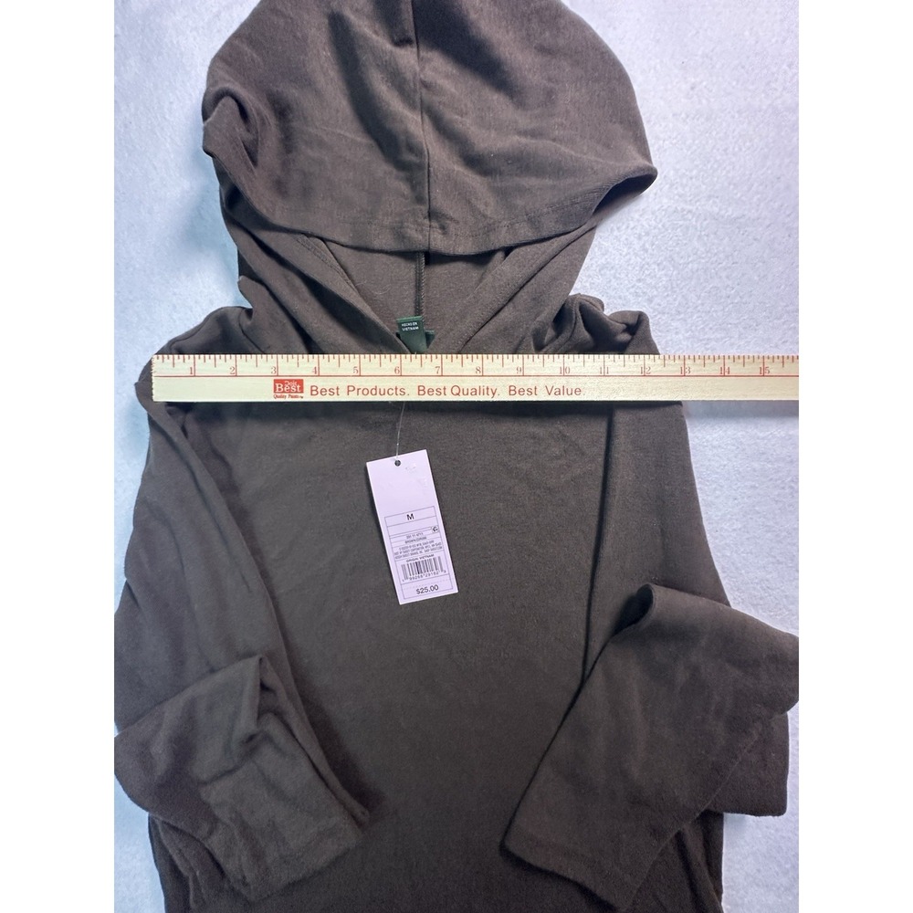 Wild Fable Medium Brown Long Sleeve with Hoodie Shirt NWT - Picture 3 of 5